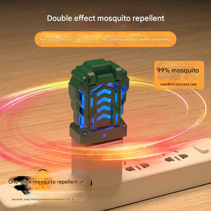 White Portable USB Mosquito Repellent Heater - Electric Mosquito Killer with Blue Light Lure - Smart Thermostatic for Indoor & Outdoor Use - Non-Toxic & Silent.