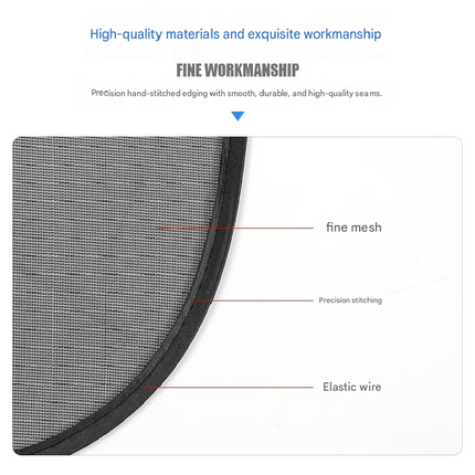 Black Universal Car Window Sun Shade Set - Mesh Fabric UV Protection(One hole-free rear gear + four hole-free side gears).