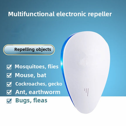 2-PCS Black Ultrasonic Pest Repeller - Smart Frequency Electronic Device for Mosquitoes, Rodents & Insects.