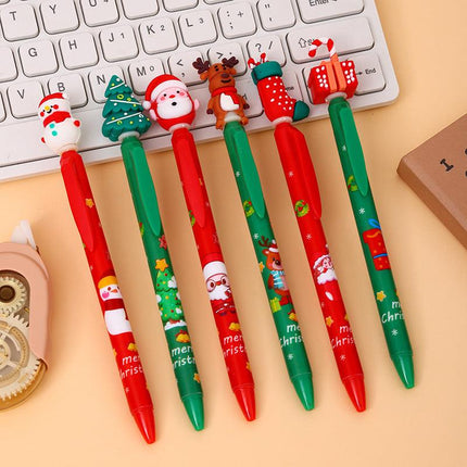 Christmas Theme Retractable Gel Pens (0.5mm Black Ink) - Festive Student & Office Holiday Gift Pack (36 Pcs).