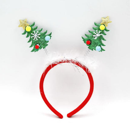 3-PCS Christmas tree Festive Christmas Headbands for Adults & Kids - Reindeer Antlers, Santa, Snowman & Christmas Tree Designs.