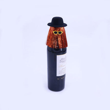 5-PCS Bronze color Halloween Party Wine Bottle Hats - Spooky Creative Bottle Decorations, Approx. 8x12cm.