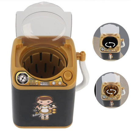 Pink Kids Mini Electric Toy Washing Machine with Spin Dryer Basket - Pretend Play Appliance.
