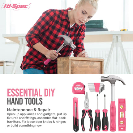 58 Piece Home Tool Set with 8V Cordless Drill Driver Kit Rechargeable Electric Screwdriver for DIY Repairs and Maintenance.