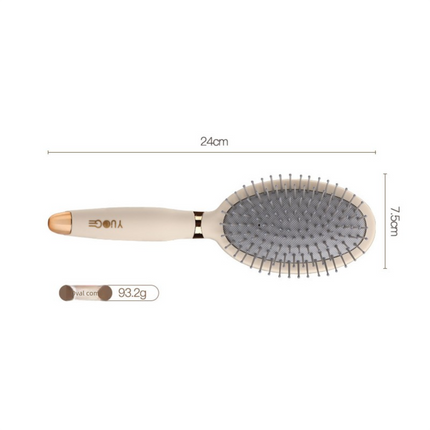 Oval comb Soft Touch Air Cushion Hair Brush with Built-in Cleaning Claw Detangling Massage Comb for Wet and Dry Hair Gentle Scalp Care.