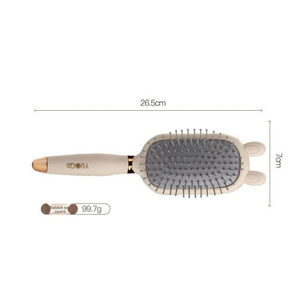 Rabbit ear comb Soft Touch Air Cushion Hair Brush with Built-in Cleaning Claw Detangling Massage Comb for Wet and Dry Hair Gentle Scalp Care.