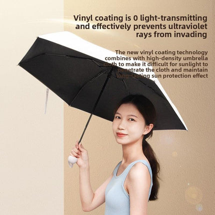 Lilac purple Compact Mini Travel Umbrella UPF50+ UV Protection Waterproof 6-Fold Flat Design Lightweight Sun & Rain Parasol for Handbag.