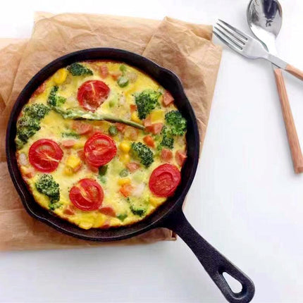 Five-piece set Heavy Duty Cast Iron Skillet & Grill Pan Thickened Vintage Style Cookware for Steak Breakfast & Camping.