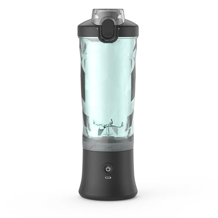 Black Portable Blender 600ml Personal Smoothie Maker USB Rechargeable Juicer Cup with 6 Stainless Steel Blades 4000mAh Battery for Gym Travel and Camping.