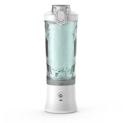 White Portable Blender 600ml Personal Smoothie Maker USB Rechargeable Juicer Cup with 6 Stainless Steel Blades 4000mAh Battery for Gym Travel and Camping.