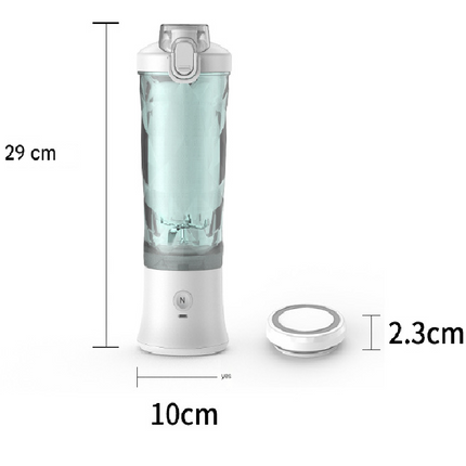 White Portable Blender 600ml Personal Smoothie Maker USB Rechargeable Juicer Cup with 6 Stainless Steel Blades 4000mAh Battery for Gym Travel and Camping.