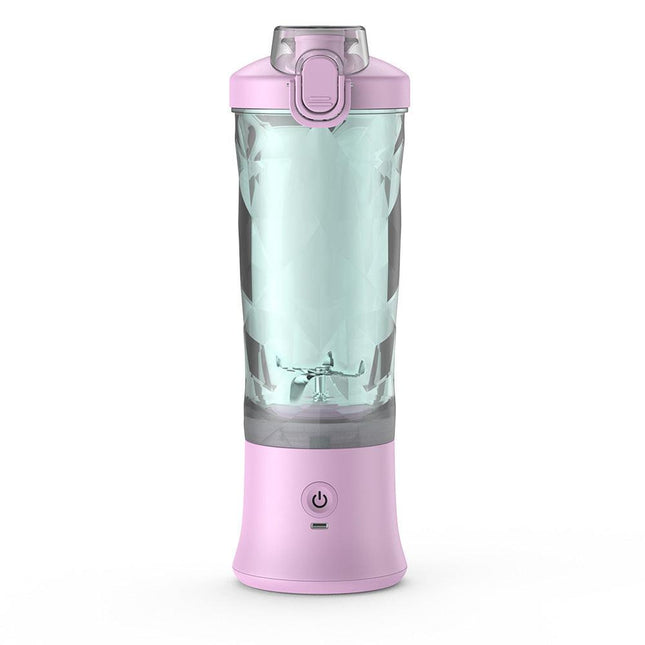Light purple Portable Blender 600ml Personal Smoothie Maker USB Rechargeable Juicer Cup with 6 Stainless Steel Blades 4000mAh Battery for Gym Travel and Camping.