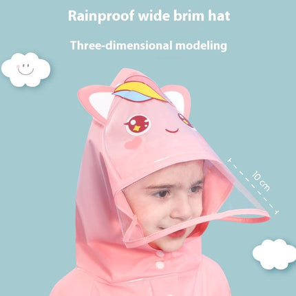 Purple rabbit  Kids Waterproof Raincoat with Expandable Backpack Slot Hooded Rain Jacket for Boys & Girls School & Outdoor(size:M).