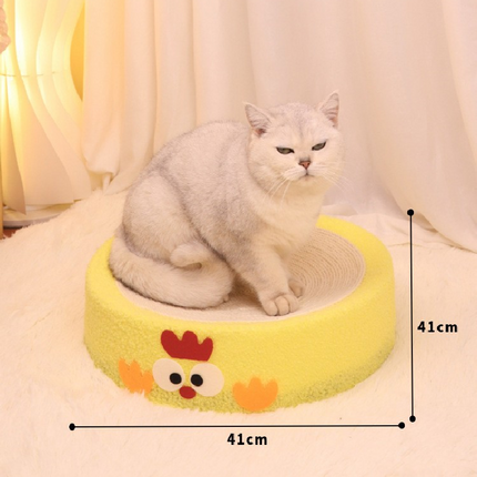 Round black coal balls Large Cat Scratcher Bed 2 in 1 Sisal Scratching Pad & Plush Lounge Nest Durable Claw Grinder Mat for Indoor Cats.