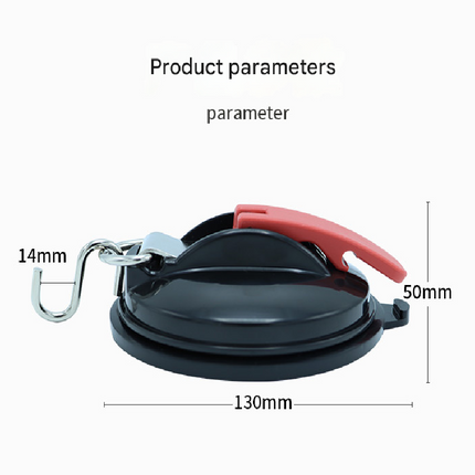 4 Pack Red plate + black buckle Heavy Duty Suction Cup Anchors with S-Hooks for Car Side Awnings and Camping Tarps Multifunctional Tie Down Points for Outdoor Road Trips 10kg Capacity.