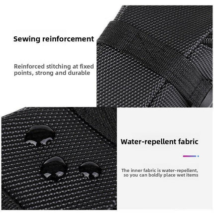 Blue Water Resistant Bicycle Saddle Bag Under Seat Wedge Pack with Reflective Strip and Quick Release Strap for MTB Road Bikes.
