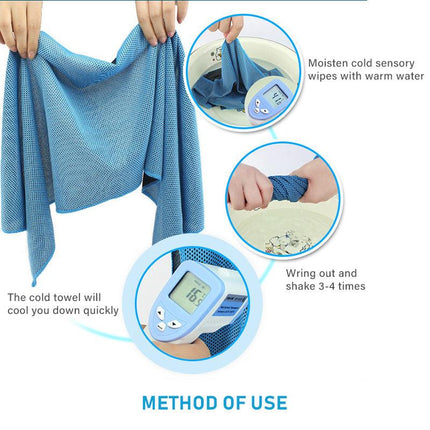 Black 5 Pack Instant Cooling Towel Set Soft Breathable Sports Sweat Towel for Gym Yoga Running Hiking and Outdoor Activities 30x80cm.