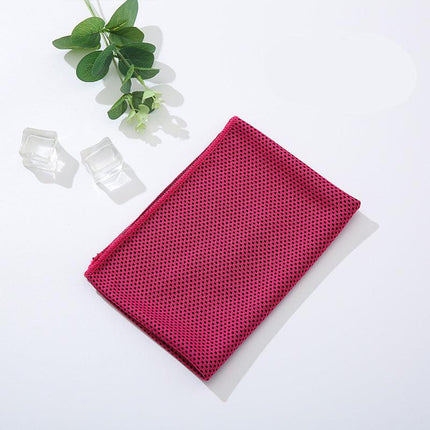 Rose red 5 Pack Instant Cooling Towel Set Soft Breathable Sports Sweat Towel for Gym Yoga Running Hiking and Outdoor Activities 30x80cm.