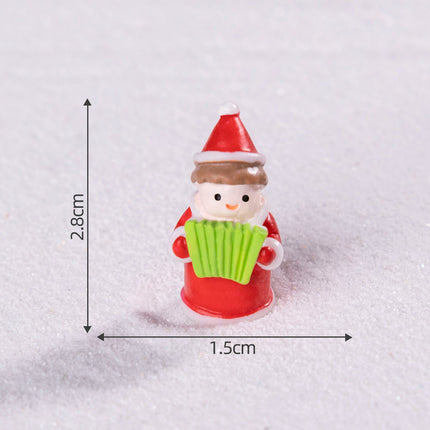 Red 5 Pack Accordion Miniature Christmas Figurines DIY Micro Landscape Decoration Accessories Cute Resin Ornaments for Holiday Crafts.