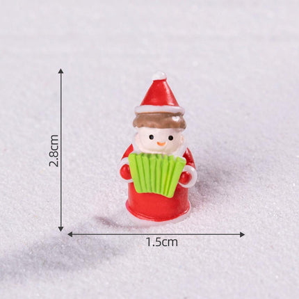 Red 5 Pack Accordion Miniature Christmas Figurines DIY Micro Landscape Decoration Accessories Cute Resin Ornaments for Holiday Crafts.