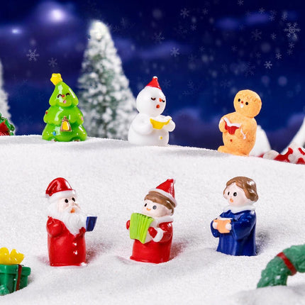 Red 5 Pack Accordion Miniature Christmas Figurines DIY Micro Landscape Decoration Accessories Cute Resin Ornaments for Holiday Crafts.