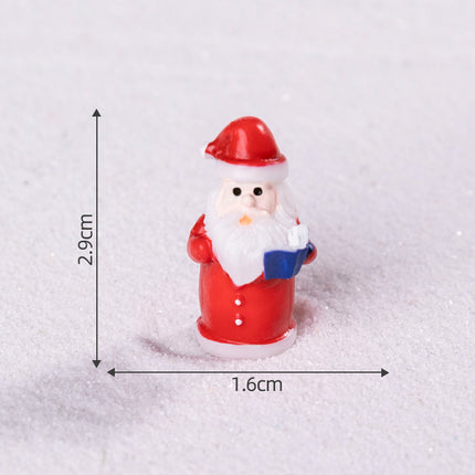 Red Santa Claus 5 Pack Miniature Christmas Figurines DIY Micro Landscape Decoration Accessories Cute Resin Ornaments for Holiday Crafts.