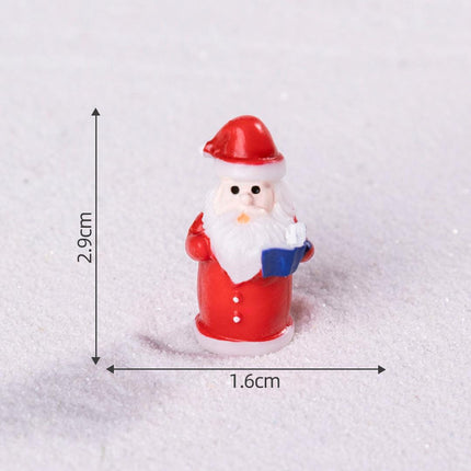 Red Santa Claus 5 Pack Miniature Christmas Figurines DIY Micro Landscape Decoration Accessories Cute Resin Ornaments for Holiday Crafts.