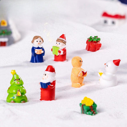 Yellow gingerbread man 5 Pack Miniature Christmas Figurines DIY Micro Landscape Decoration Accessories Cute Resin Ornaments for Holiday Crafts.