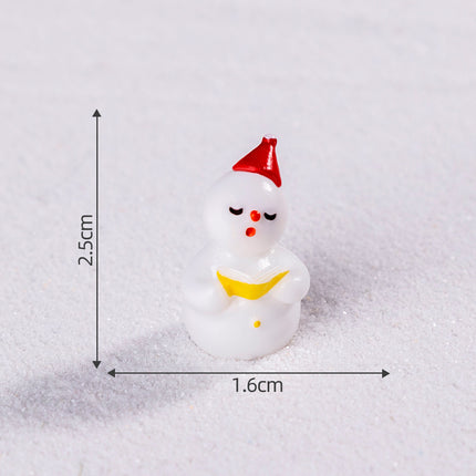 White snowman 5 Pack Miniature Christmas Figurines DIY Micro Landscape Decoration Accessories Cute Resin Ornaments for Holiday Crafts.