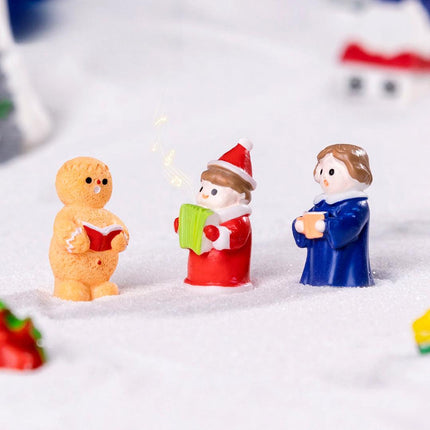 White snowman 5 Pack Miniature Christmas Figurines DIY Micro Landscape Decoration Accessories Cute Resin Ornaments for Holiday Crafts.