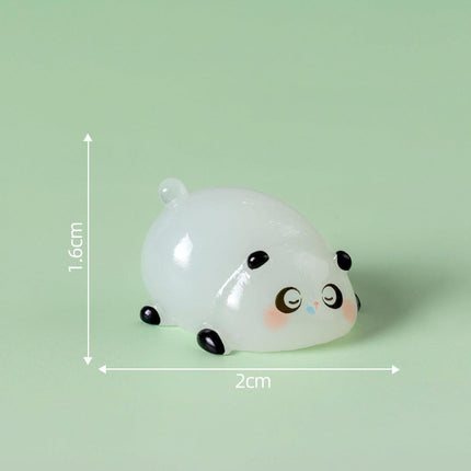 5-PCS Transparent sleepiness Cute Glow in the Dark Panda Figurines Resin Miniature Ornaments for DIY Fairy Gardens and Micro Landscapes.
