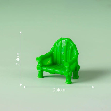 5-PCS Green Miniature Resin Bamboo and Bamboo Chair Figurines for DIY Micro Landscape Fairy Garden Accessories Terrarium Decor.