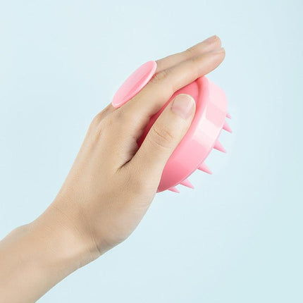 5-Pcs Pink Soft Scalp Massager Shampoo Brush with Detachable Bristles Handheld Hair Scrubber for Deep Cleaning and Head Massage.