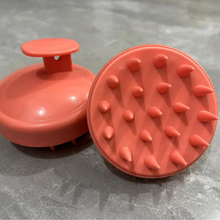 5-Pcs Orange Soft Scalp Massager Shampoo Brush with Detachable Bristles Handheld Hair Scrubber for Deep Cleaning and Head Massage.