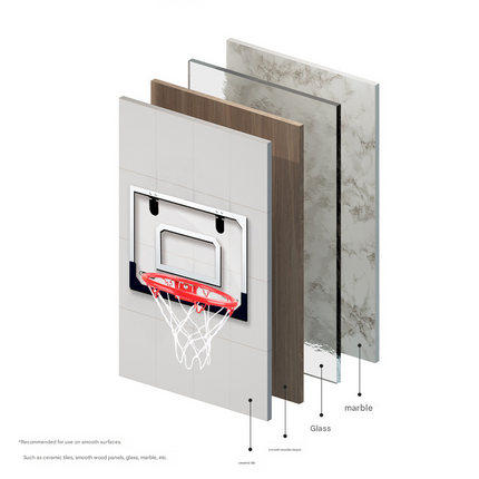 Indoor Mini Basketball Hoop Foldable Over The Door Basketball Set with Spring Action Breakaway Rim Transparent Backboard for Kids and Adults Home Office Fun.