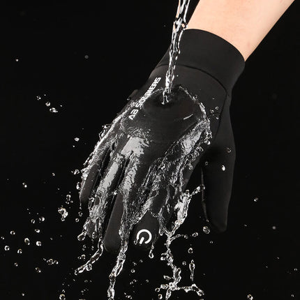 Grey Winter Thermal Gloves for Men Outdoor Cycling Driving Waterproof Touch Screen Warm Fleece Lining Anti-Slip(Size:M).