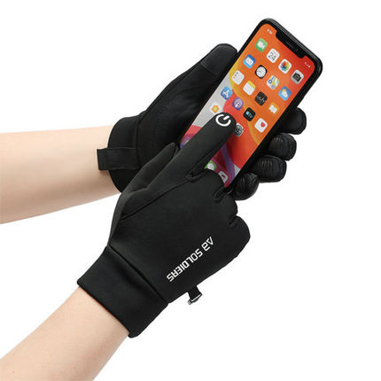 Grey Winter Thermal Gloves for Men Outdoor Cycling Driving Waterproof Touch Screen Warm Fleece Lining Anti-Slip(Size:XL).