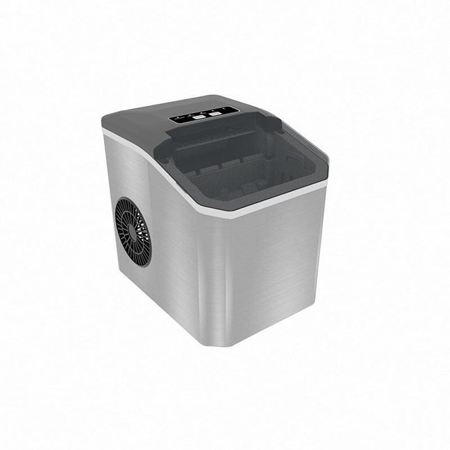 Stainless Steel Countertop Ice Maker 12kg/24h Portable Bullet Ice Machine with Self-Cleaning Function 1.3L Water Tank.