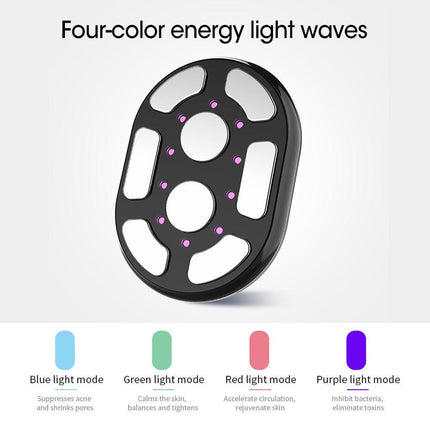 White RF Body Sculpting Massager Handheld Slimming Device with EMS & LED Light Therapy for Stomach Arms and Legs Skin Tightening.