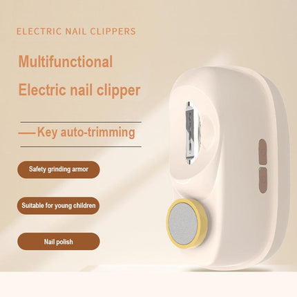 Pink Electric Nail Clipper and Grinder 2-in-1 Automatic Nail Trimmer with LED Light Rechargeable Manicure Tool for Babies Adults and Seniors.