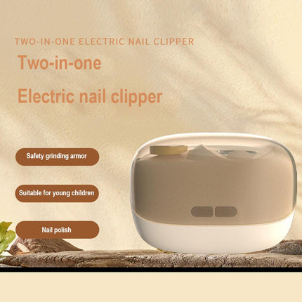 Pink Electric Nail Clipper and Grinder 2-in-1 Automatic Nail Trimmer with LED Light Rechargeable Manicure Tool for Babies Adults and Seniors.
