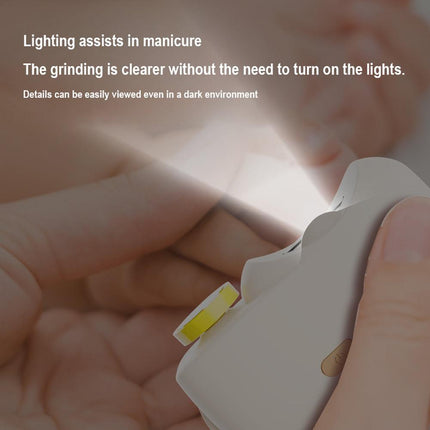 Pink Electric Nail Clipper and Grinder 2-in-1 Automatic Nail Trimmer with LED Light Rechargeable Manicure Tool for Babies Adults and Seniors.