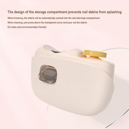 Pink Electric Nail Clipper and Grinder 2-in-1 Automatic Nail Trimmer with LED Light Rechargeable Manicure Tool for Babies Adults and Seniors.