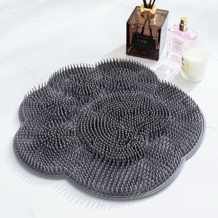 2-PCS Grey cat PAWS Non-Slip TPE Shower Mat with Foot Scrubber and Suction Cups Large Massage Bath Mat for Bathroom 30cm x 30cm.