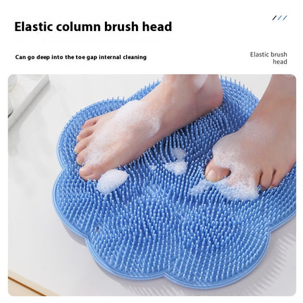2-PCS Grey cat PAWS Non-Slip TPE Shower Mat with Foot Scrubber and Suction Cups Large Massage Bath Mat for Bathroom 30cm x 30cm.