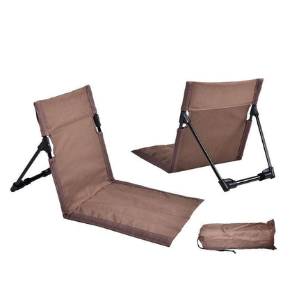 Brown Portable Folding Beach Lounger Chair with 600D Oxford Fabric and Aluminum Frame – Lightweight Outdoor Garden Camping Chair in Australia.