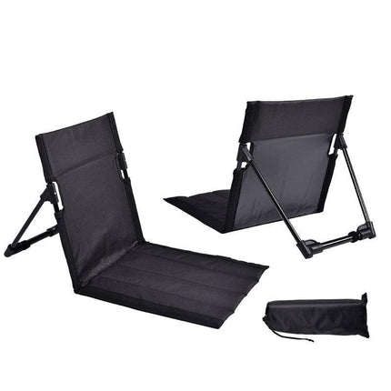 Black Portable Folding Beach Lounger Chair with 600D Oxford Fabric and Aluminum Frame – Lightweight Outdoor Garden Camping Chair in Australia.