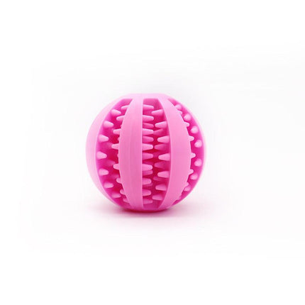 Pink TPR Dog Chew Ball Set – 3-Piece Size Combination (Small, Medium, Large) with Food Hiding Design for Teeth Cleaning and Mental Stimulation in Australia.