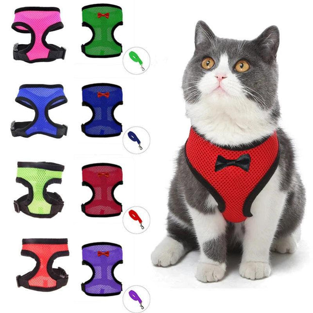 2-Pcs Pink Adjustable Pet Harness with Leash – Breathable Mesh Design for Small Dogs, Cats, Chickens, Ducks & More | Anti-Escape, 360° Support, Lightweight & Comfortable in Australia(Size:M).