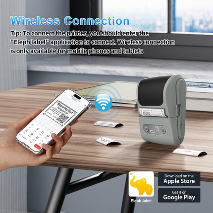Black Portable Bluetooth Thermal Label Printer – Compact, Ink-Free Mini Label Maker for Home, Office, and Small Business Use in Australia.